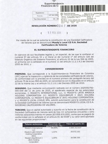 La resolución de la Superintendencia