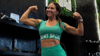 Adabel Guerrero luego de una rutina en el gimnasio