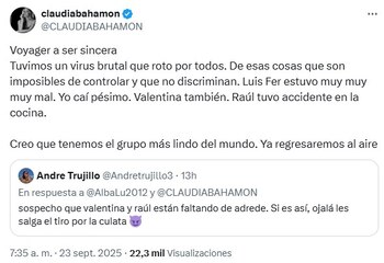Claudia Bahamon salió al paso