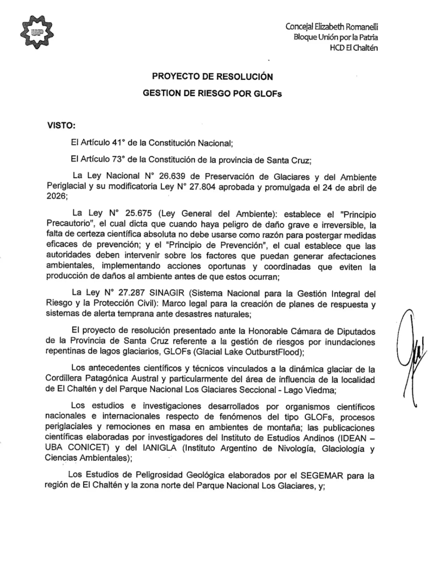 El Concejo Deliberante de El Chaltén pidió un plan integral con rutas de escape alertas acústicas y puntos seguros para vecinos y turistas