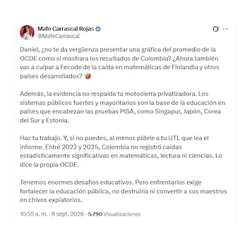 María Fernanda Carrascal y sus críticas a Daniel Briceño
