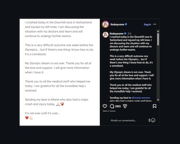 El comunicado que compartió Lindsey