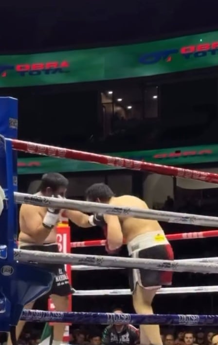 El rival del Jr. causó molestia por el mal estado físico con el que se presentó a la gala en San Luis Potosí. (Captura de Video IG JC Chávez Jr.)