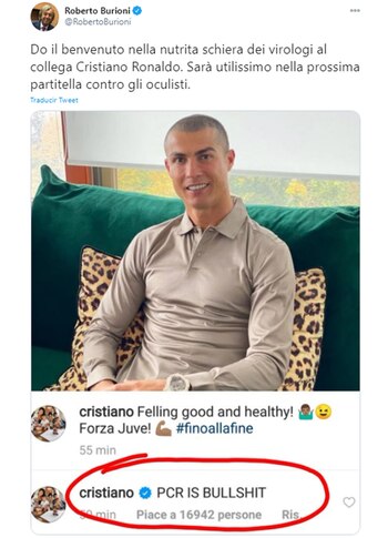 El virólogo Roberto Burioni dedicó