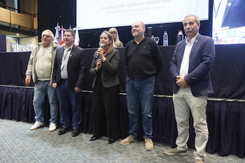 Consejo Directivo de Federación Agraria Argentina (de izq a derecha): Orlando Marino, José Luis Careggio, Andrea Sarnari, José Luis Volando y Claudio Angeleri