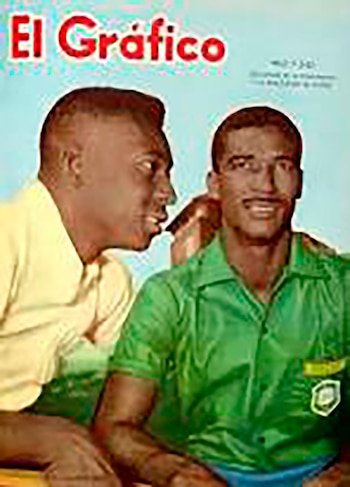 Tapa de El Gráfico de Didí y Pelé en la mítica revista deportiva más popular de la época