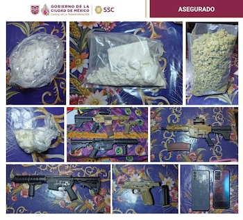 Las autoridades también incautaron armas de fuego, cargadores y teléfonos, mientras el inmueble quedó bajo custodia para nuevas investigaciones. Crédito: SSC