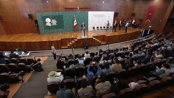 Conferencia mañanera de AMLO desde Puebla, 05 de mayo. Foto: Gobierno de México