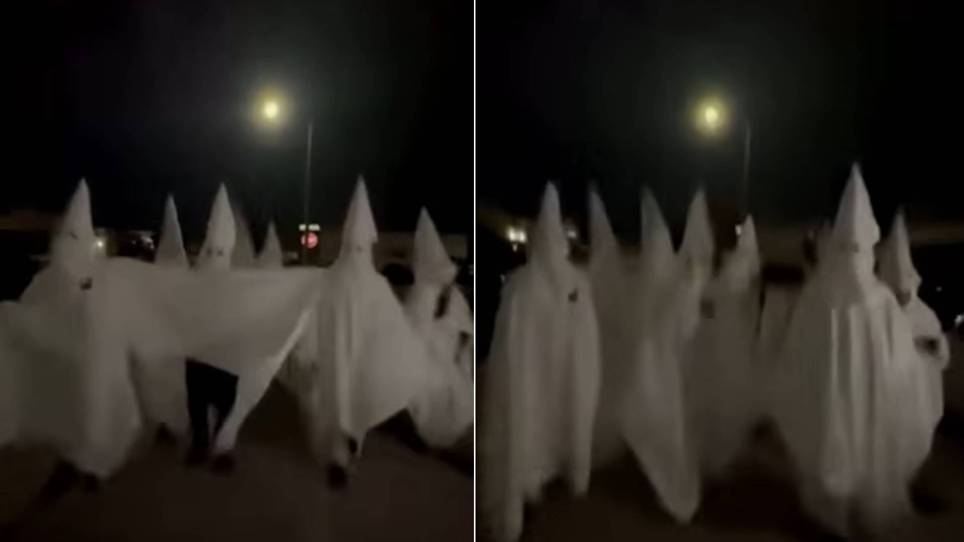 Indignación en Texas: grabaron a un grupo con túnicas del Ku Klux Klan en la previa de Halloween y la policía abrió una investigación