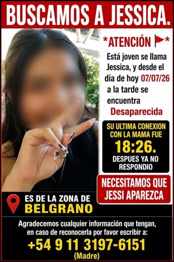 Encontraron a J.B.B. con vida, la joven de 18 años que era buscada en Belgrano