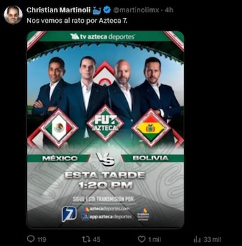 Martinoli había confirmado su presencia