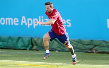 Lionel Messi, durante los entrenamientos del Barcelona de cara a la temporada 2020/21 (REUTERS)