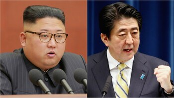 Kim Jong-un y Shinzo Abe.