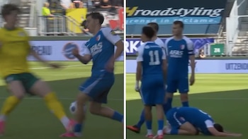 De cárcel: así fue la dura entrada que casi fractura a Mateo Chávez con el AZ Alkmaar