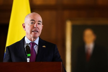 El secretario de Seguridad Nacional de Estados Unidos, Alejandro Mayorkas, fue quien hizo el anuncio. REUTERS/Luisa González