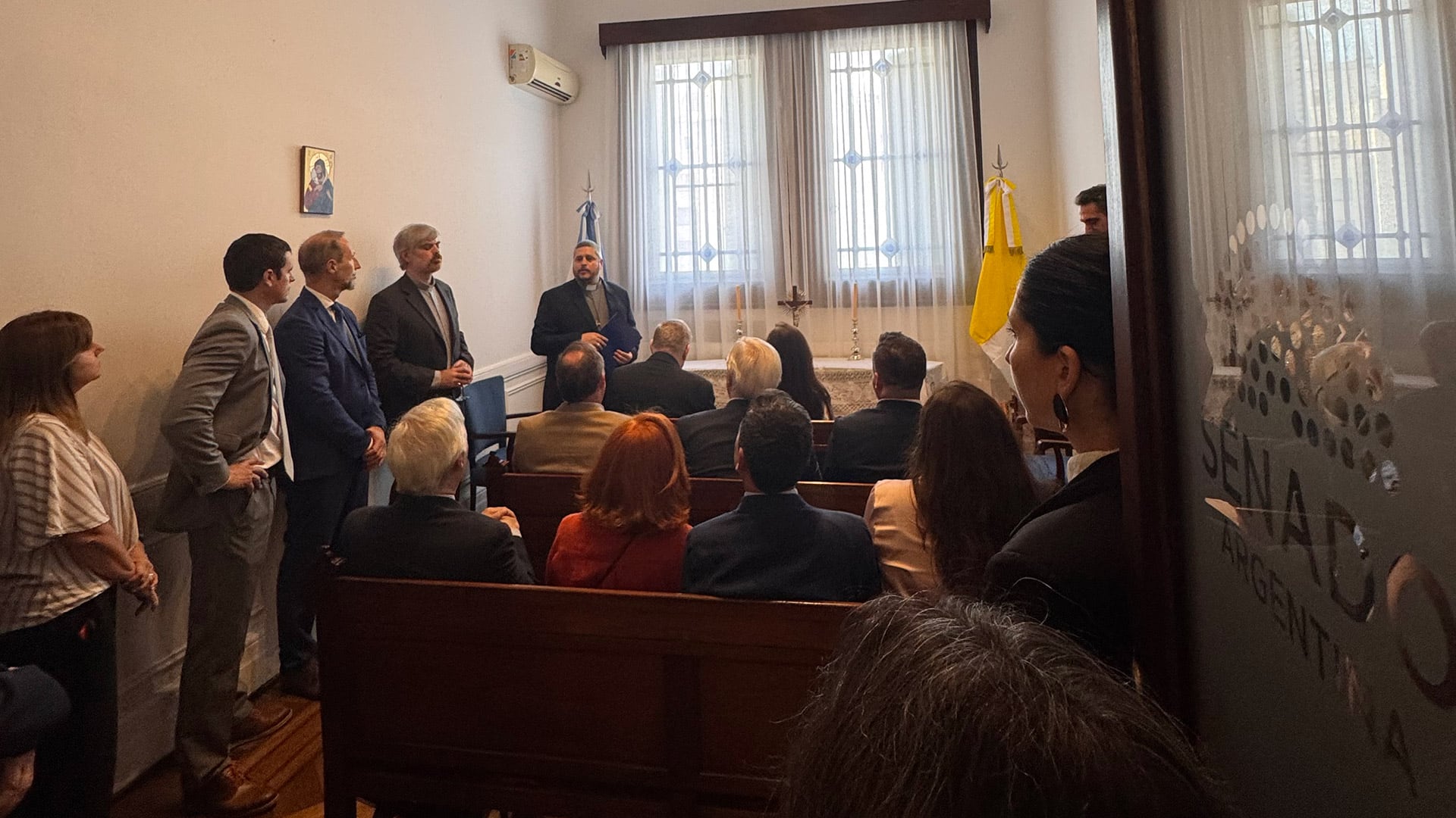El oratorio inaugurado en el Senado. Fue una idea de la vicepresidenta y titular de la Cámara alta, Victoria Villarruel, quien estuvo presente en el acto