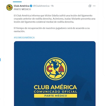 América confirmó la lesión de