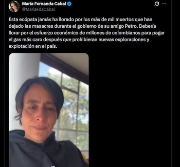 María Fernanda Cabal - crédito @MariaFdaCabal/X