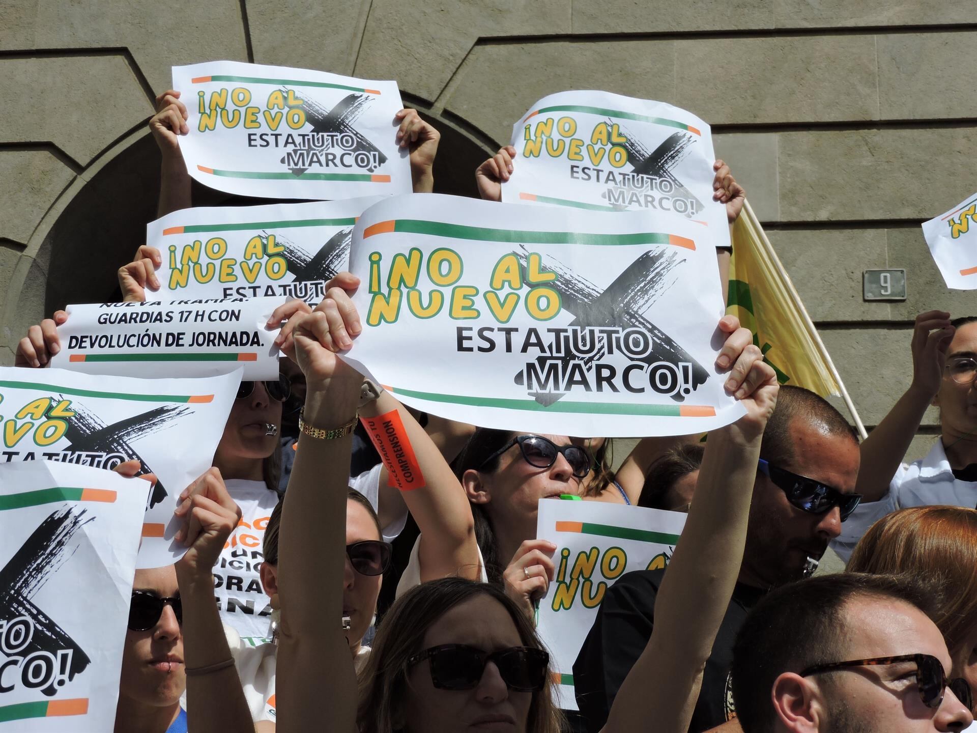 Protestas por el nuevo Estatuto Marco. (Europa Press)