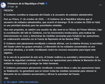 El gobierno haitiano busca a soldados salvadoreños.