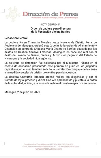 Comunicado sobre la detención de