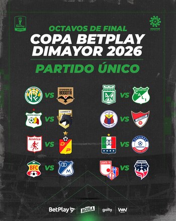 El partido entre Nacional y Deportivo Cali, como el juego entre América y Deportivo Pereira son los más atractivos de los octavos de final de la Copa Colombia -crédito Dimayor