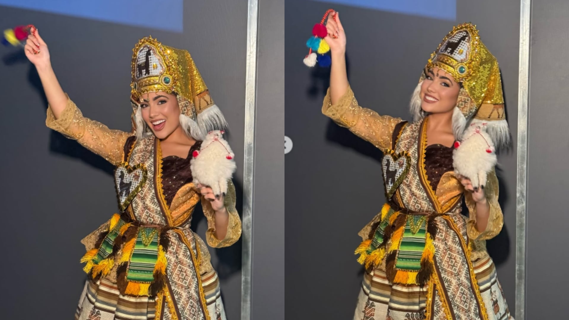 Josiane Sciotti representó a Perú en el Dances of the World de Miss Mundo 2026 con un traje inspirado en la llamerada puneña