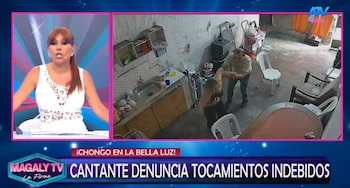 Magaly difunde videos del presunto acoso a Naldy Saldaña y espera la respuesta de La Bella Luz. Captura: Magaly TV La Firme.