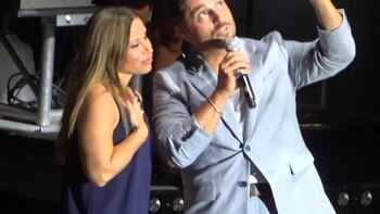 Verónica Romero, junto a Bustamante,