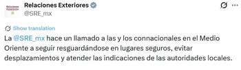La SRE activó protocolos de protección y asistencia consular ante el cierre de espacios aéreos en Medio Oriente.