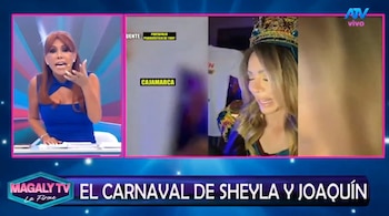 Joaquín Ramírez evita confirmar romance con Sheyla Rojas y Magaly reacciona: “Está usando lo mediática que eres”. Captura: Magaly TV La Firme.