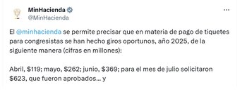 El Ministerio de Hacienda dice