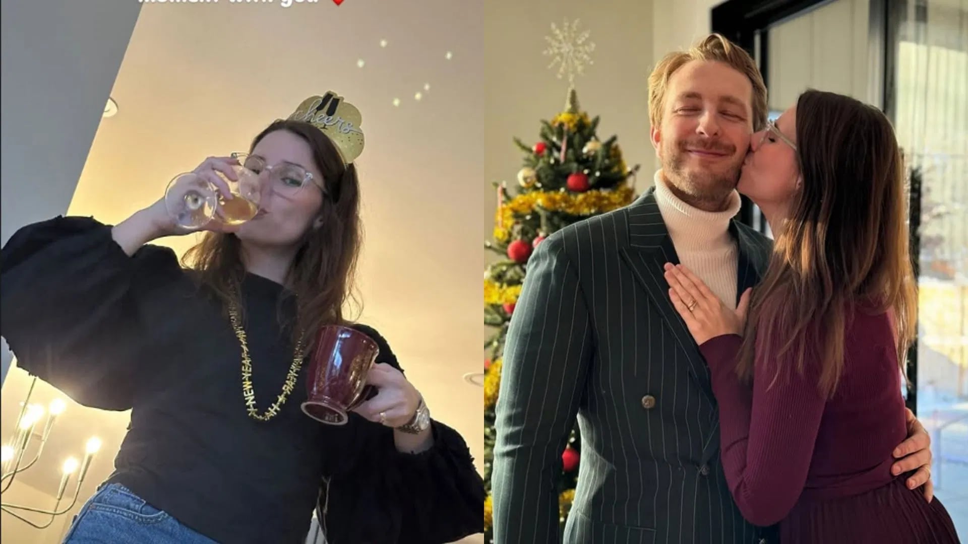 Linus Ullmark y su esposa Moa Wikman (Instagram)