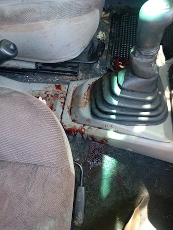 La camioneta de las víctimas