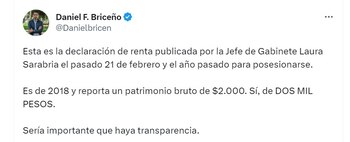 Briceño sobre el dinero de