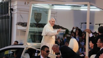 Llegada del sumo pontífice a