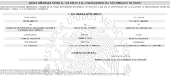 Declaración Anual 2026 Ingresos Claudia Sheinbaum Pardo