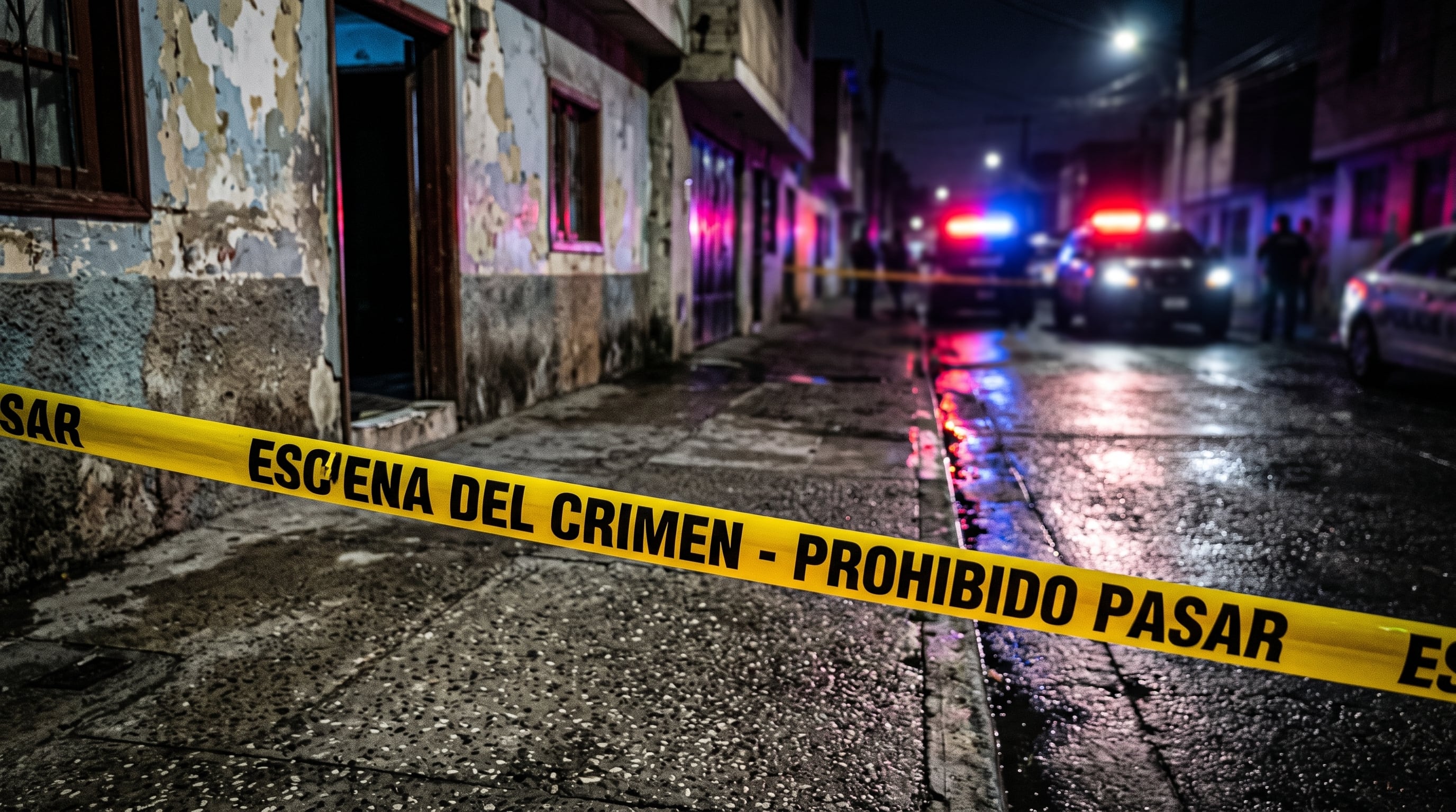 Una cinta de resguardo policial acordona el paso en una calle residencial durante una intervención nocturna. (Imagen Ilustrativa Infobae)