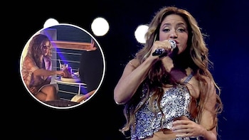 La artista fue vista cenando