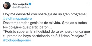 Adolfo Aguilar recordó su paso