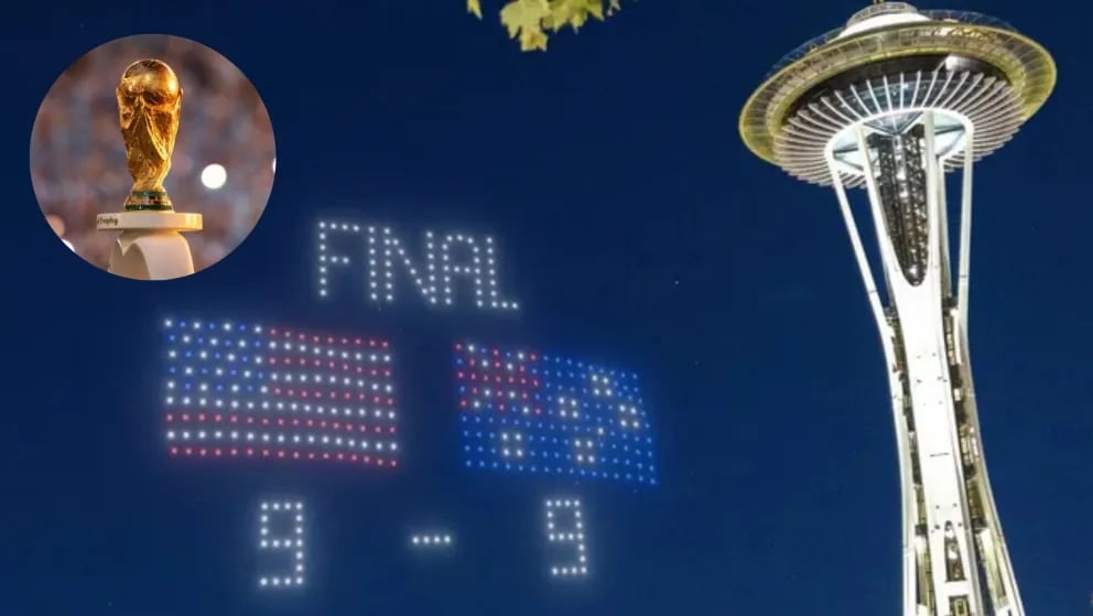 Así luciría el espectacular show de drones que mostrarán los resultados luego de cada uno de los seis partidos pautados en dicha sede