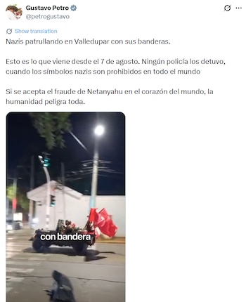 El presidente Gustavo Petro criticó el hecho y lo relacionó con el momento político que vive el país - crédito @petrogustavo / X