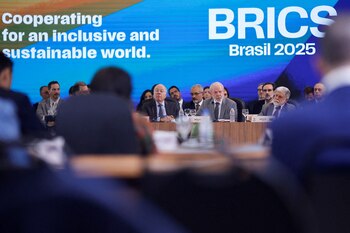 Brazil's President Luiz Inacio Lula da Silva attends the first BRICS Sherpas Meeting at the Itamaraty Palace, in Brasilia, Brazil, February 26, 2025. REUTERS/Adriano Machado