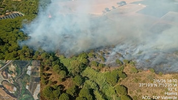 Controlado el incendio en el paraje Valdeflores de Cartaya
