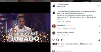 Cristian Rivero y su último