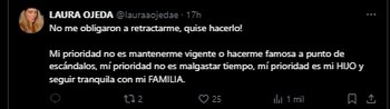 Laura Ojeda afirmó que no