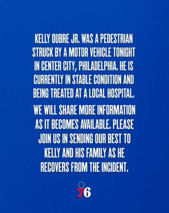 El comunicado de los 76ers