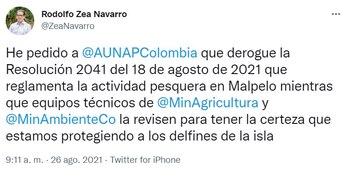 Ministro de Agricultura Rodolfo Zea