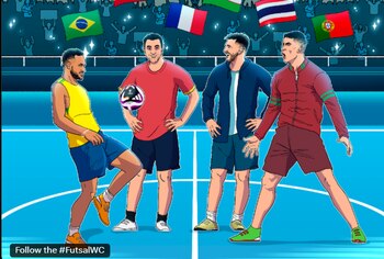 Cartel promocional Mundial Futsal.