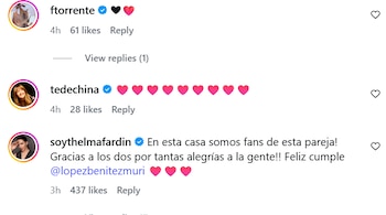 Thelma Fardín, Flor Torrente, Carola Reyna y Rio Ferdinand reaccionaron a la publicación de Lisandro Martínez con saludos y mensajes de apoyo